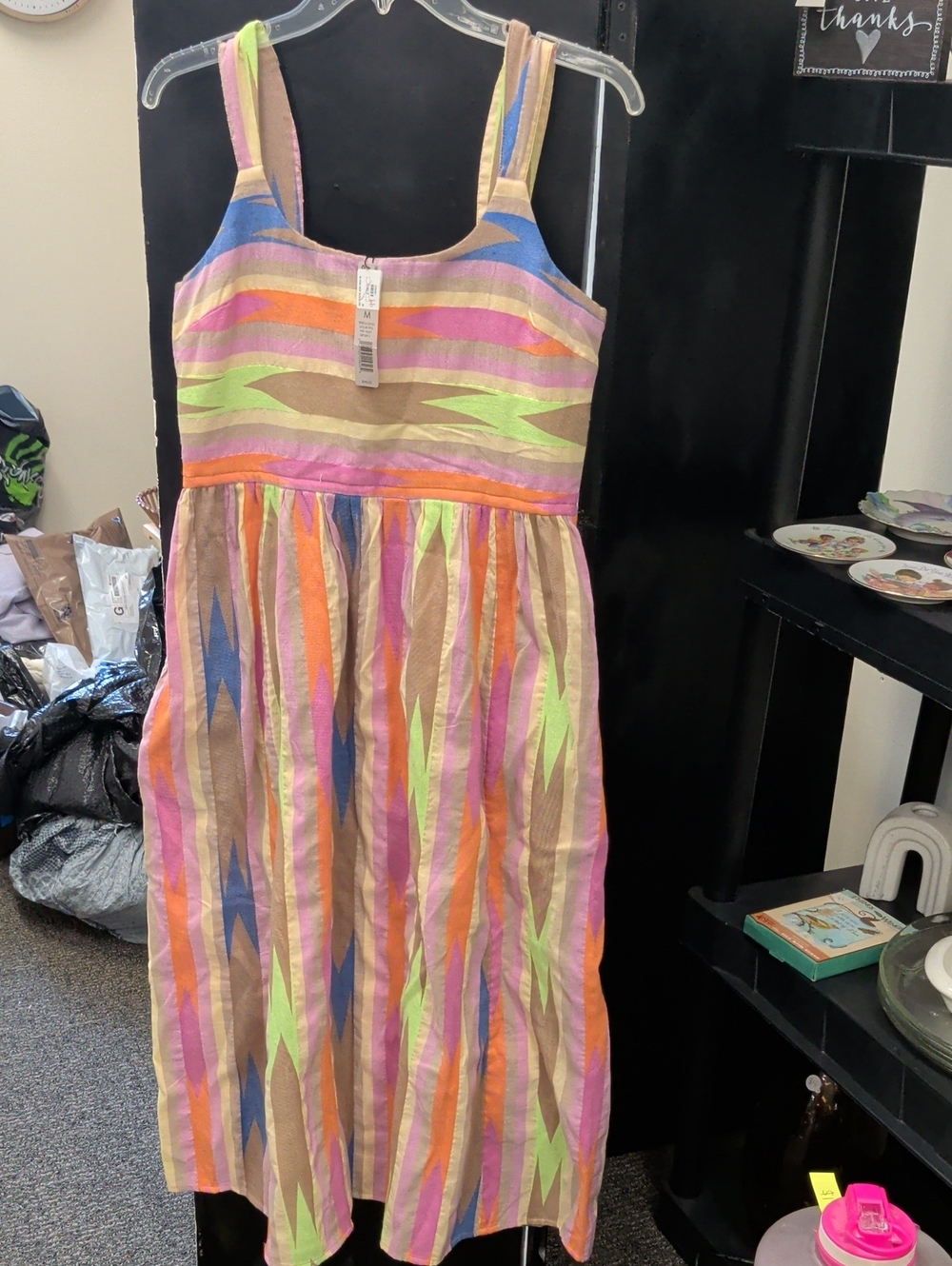 NIC+ZOE Pink Multi Striped Sleeveless Dress